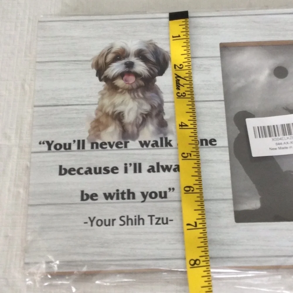 Shih Tzu Companion Picture Frame - White and Gray